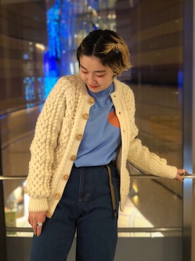 「BEAVER（ビーバー）のアイテム（パンツ）」を使った、リナリナ～さん（レディース・158cm）の冬コーディネート