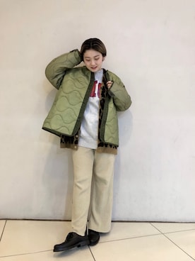 「BEAVER（ビーバー）のアイテム（リング）」を使った、リナリナ～さん（レディース・158cm）の冬コーディネート