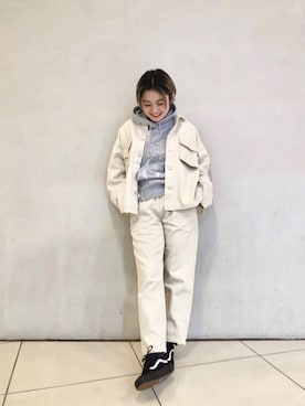 「MANASTASH（マナスタッシュ）のアイテム（ブルゾン）」を使った、リナリナ～さん（レディース・158cm）の冬コーディネート