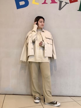 「BEAVER（ビーバー）のアイテム（リング）」を使った、リナリナ～さん（レディース・158cm）の冬コーディネート