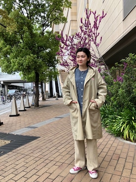 「and wander（アンドワンダー）のアイテム」を使った、リナリナ～さん（レディース・158cm）の春コーディネート
