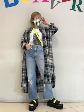 「MANASTASH（マナスタッシュ）のアイテム（PC・スマホグッズ/家電）」を使った、リナリナ～さん（レディース・158cm）の夏コーディネート