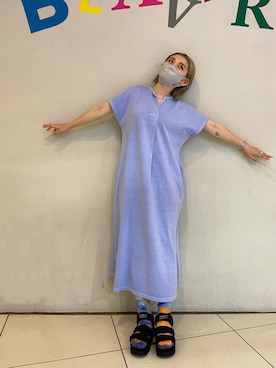 「MANASTASH（マナスタッシュ）のアイテム（ワンピース）」を使った、リナリナ～さん（レディース・158cm）の夏コーディネート