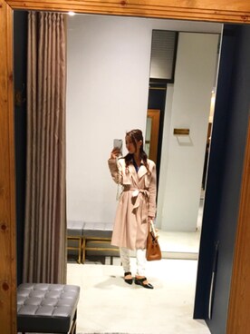 「ショッピング」｜「アイテム（トレンチコート）」を使った、Nanaさん（レディース・150cm）の冬コーディネート