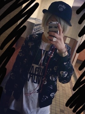 「HALFMAN（ハーフマン）のアイテム（ジャケット/アウター）」を使った、uさん（メンズ・176cm）の冬コーディネート