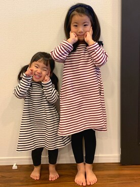 「アイテム（ワンピース/ドレス）」を使った、rinkapapaさん（キッズ・110cm）の冬コーディネート