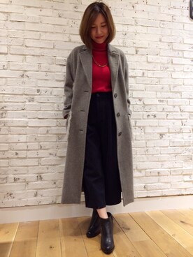 「Banner Barrett（バナーバレット）のアイテム（その他アウター）」を使った、RINAさん（レディース・158cm）の冬コーディネート
