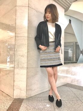 「Banner Barrett（バナーバレット）のアイテム（その他アウター）」を使った、RINAさん（レディース・158cm）の春コーディネート
