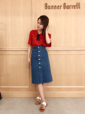 「Banner Barrett（バナーバレット）のアイテム」を使った、RINAさん（レディース・158cm）の春コーディネート