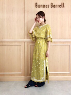 「Banner Barrett（バナーバレット）のアイテム（ワンピース/ドレス）」を使った、RINAさん（レディース・158cm）の夏コーディネート