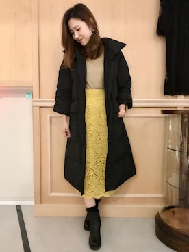 「Banner Barrett（バナーバレット）のアイテム（ダウンジャケット/コート）」を使った、RINAさん（レディース・158cm）の秋コーディネート