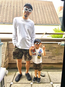 「お揃いコーデ」｜「アイテム（キャップ）」を使った、masa7030さん（メンズ・171cm）の夏コーディネート