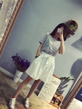 「A（エィス）のアイテム（パンツ）」を使った、美羊羊yymさん（レディース・165cm）の春コーディネート