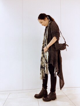 「KMRii（ケムリ）のアイテム（パンツ）」を使った、kazuyoさん（レディース・165cm）の冬コーディネート
