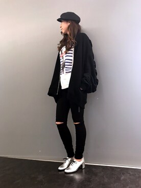 「ADDICT NOIR（アディクトノアー）のアイテム（ブルゾン）」を使った、kazuyoさん（レディース・165cm）の春コーディネート