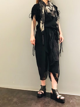 「KMRii（ケムリ）のアイテム（サンダル）」を使った、kazuyoさん（レディース・165cm）の春コーディネート