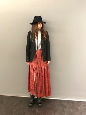 「ロンクスカート」｜「アイテム（ジャケット/アウター）」を使った、kazuyoさん（レディース・165cm）の春コーディネート