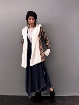 「stud.（スタッド）のアイテム（カーディガン/ボレロ）」を使った、kazuyoさん（レディース・165cm）の秋コーディネート