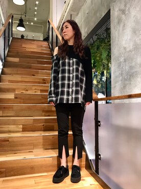 AULA アウラ ニットオンチェックシャツ AULA／アウラ／KNIT ON CHECK SHIRT | ロイヤル