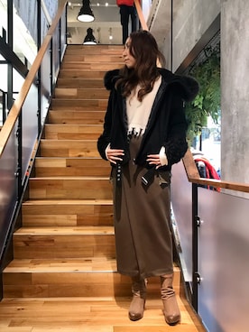 「フォックスファー」｜kazuyoさん（レディース・165cm）の秋コーディネート