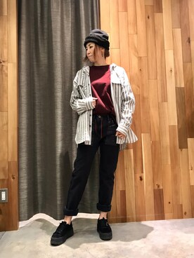 「PASCAL MARIE DESMARAIS（パスカルマリエデマレ）のアイテム（パンツ）」を使った、kazuyoさん（レディース・165cm）の冬コーディネート