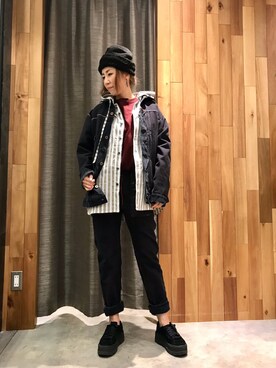 「PASCAL MARIE DESMARAIS（パスカルマリエデマレ）のアイテム（デニムジャケット）」を使った、kazuyoさん（レディース・165cm）の冬コーディネート