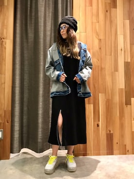 「PASCAL MARIE DESMARAIS（パスカルマリエデマレ）のアイテム（デニムジャケット）」を使った、kazuyoさん（レディース・165cm）の冬コーディネート