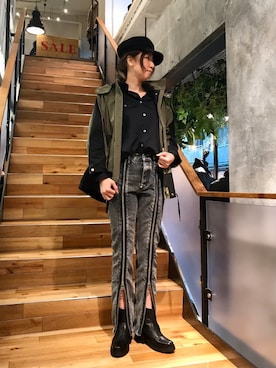 「WOOLRICH（ウールリッチ）のアイテム（ジャケット/アウター）」を使った、kazuyoさん（レディース・165cm）の冬コーディネート