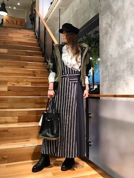 「WOOLRICH（ウールリッチ）のアイテム（ジャケット/アウター）」を使った、kazuyoさん（レディース・165cm）の冬コーディネート