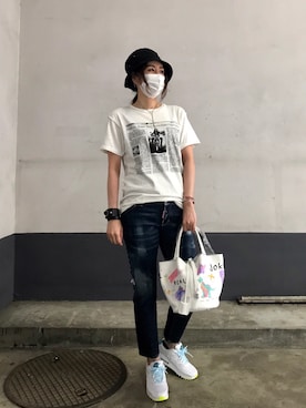 「DSQUARED2（ディースクエアード）のアイテム」を使った、kazuyoさん（レディース・165cm）の夏コーディネート