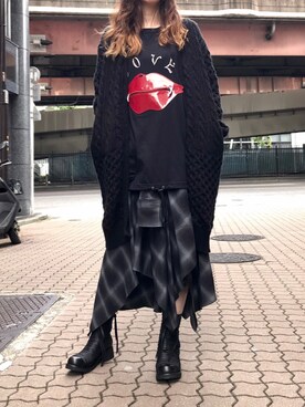 「KMRii（ケムリ）のアイテム（ブーツ）」を使った、kazuyoさん（レディース・165cm）の秋コーディネート