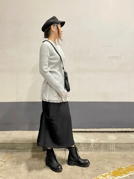 「KMRii（ケムリ）のアイテム（ブーツ）」を使った、kazuyoさん（レディース・165cm）の冬コーディネート