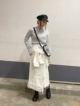 「KMRii（ケムリ）のアイテム（ブーツ）」を使った、kazuyoさん（レディース・165cm）の冬コーディネート