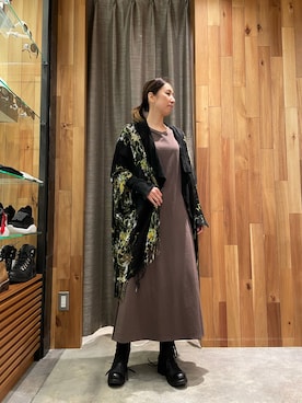 「KMRii（ケムリ）のアイテム（ブーツ）」を使った、kazuyoさん（レディース・165cm）の冬コーディネート