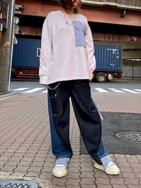 「SUPERTHANKS」｜「アイテム（アクセサリー）」を使った、kazuyoさん（レディース・165cm）の春コーディネート