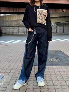 「SUPERTHANKS」｜「アイテム（アクセサリー）」を使った、kazuyoさん（レディース・165cm）の春コーディネート