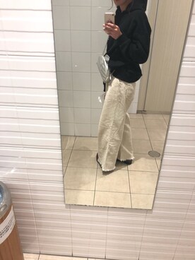 「H&M（エイチ・アンド・エム）のアイテム（パーカー）」を使った、nanamiさん（レディース・163cm）の夏コーディネート