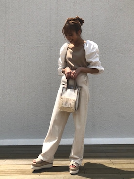 「袖コンシャス」｜minoriさん（レディース・153cm）の夏コーディネート