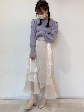 「オーロラスカート」｜minoriさん（レディース・153cm）の冬コーディネート