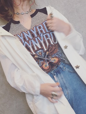 「ADAM ET ROPE'（アダムエロペ）のアイテム（デニムパンツ、ブルー系）」を使った、erikoさん（レディース）の冬コーディネート