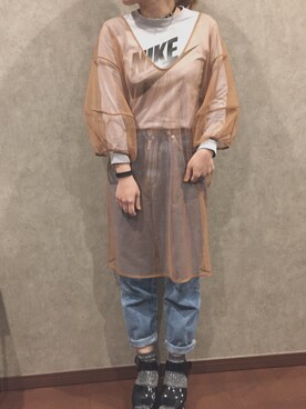 「usedのアイテム（ワンピース/ドレス、ブラウン系）」を使った、erikoさん（レディース）の冬コーディネート