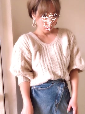 「ボリュームニット」｜「アイテム（アクセサリー）」を使った、kakihana  さん（レディース・165cm）の冬コーディネート