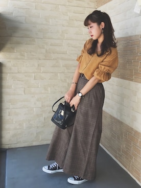 「ハーフアップ」｜REINAさん（レディース・161cm）の秋コーディネート