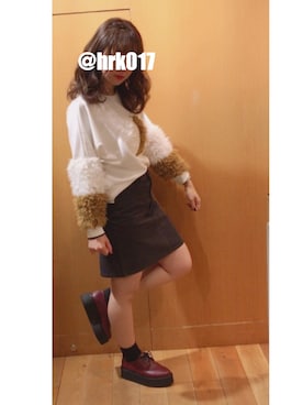 「白スウェット」｜REINAさん（レディース・161cm）の秋コーディネート