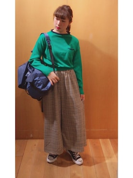 「E hyphen world gallery（イーハイフンワールドギャラリー）のアイテム」を使った、REINAさん（レディース・161cm）の秋コーディネート