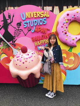 「フリルトート」｜「アイテム（その他）」を使った、REINAさん（レディース・161cm）の秋コーディネート