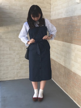 「E hyphen world gallery（イーハイフンワールドギャラリー）のアイテム（シャツ/ブラウス）」を使った、REINAさん（レディース・162cm）の冬コーディネート