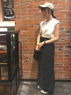 「CONVERSE（コンバース）のアイテム（帽子）」を使った、REINAさん（レディース・162cm）の夏コーディネート
