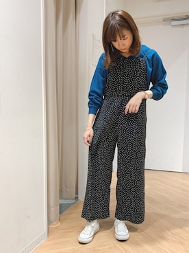 「AMERICAN HOLIC（アメリカンホリック）のアイテム（つなぎ/オールインワン）」を使った、REINAさん（レディース・162cm）の春コーディネート
