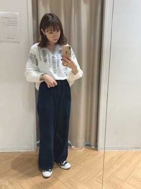 「AMERICAN HOLIC（アメリカンホリック）のアイテム（ピアス（両耳用））」を使った、REINAさん（レディース・162cm）の春コーディネート